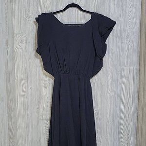 Eloquii Black Open Back Maxi Dress, Women's Plus